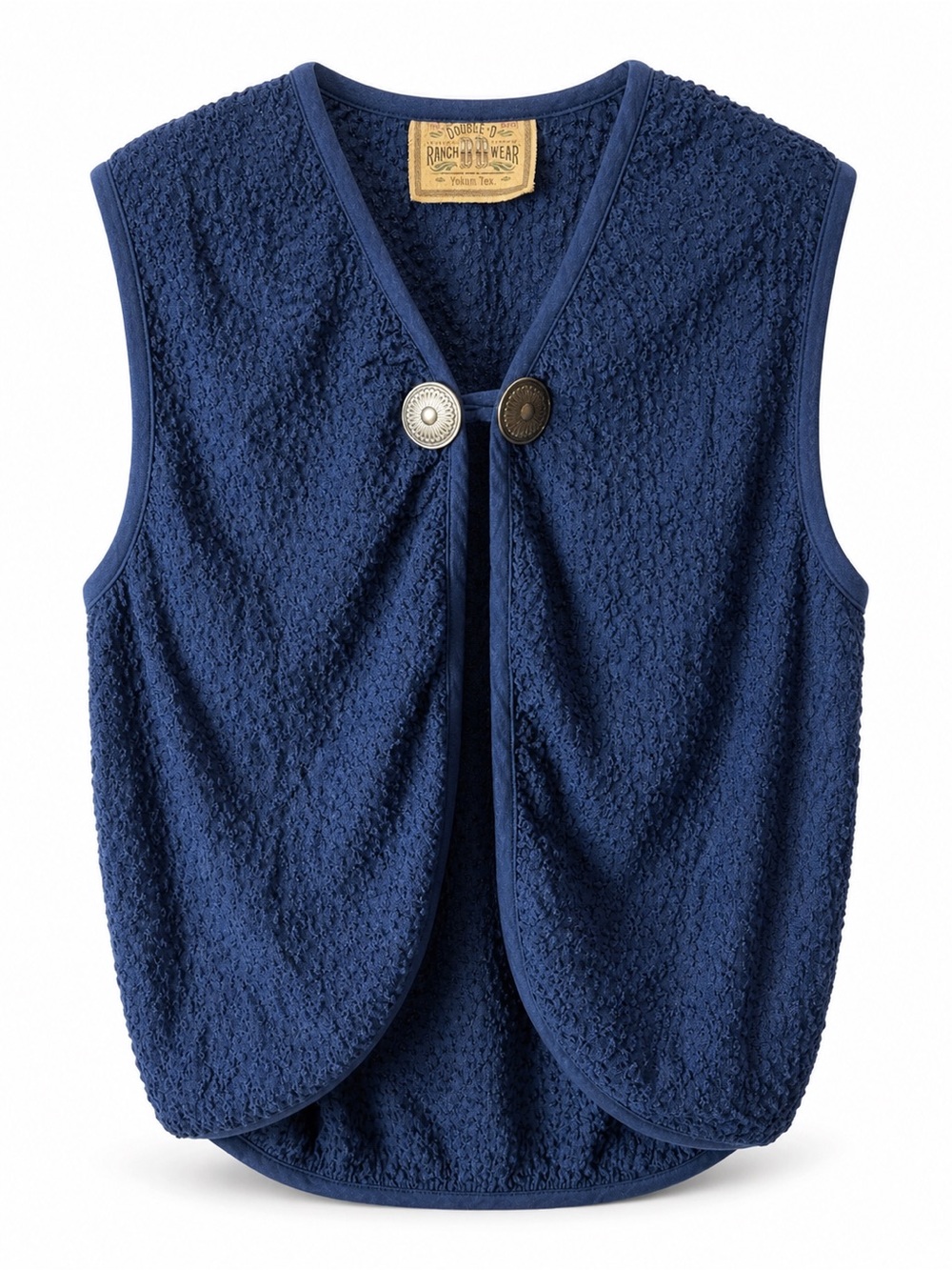 Double D Ranchwear Textured Cape Vest Blue Western Boho L